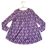 Tea Collection Purple Bird & Flower Pattern Tunic Top - Size 7