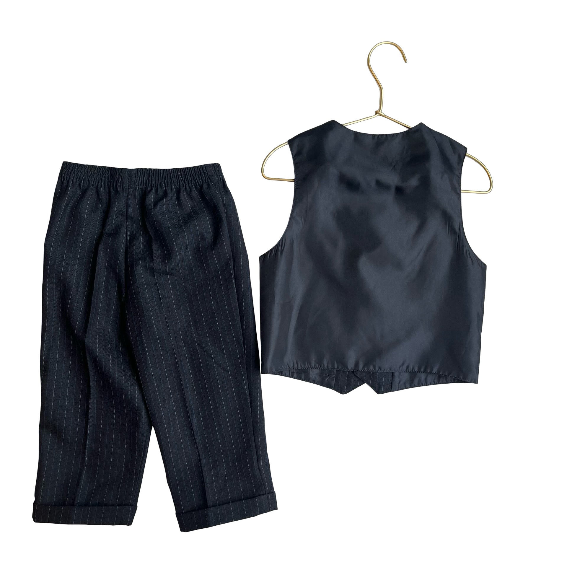 Nautica Navy Pinstripe Vest & Pant Suit Set - Size 3