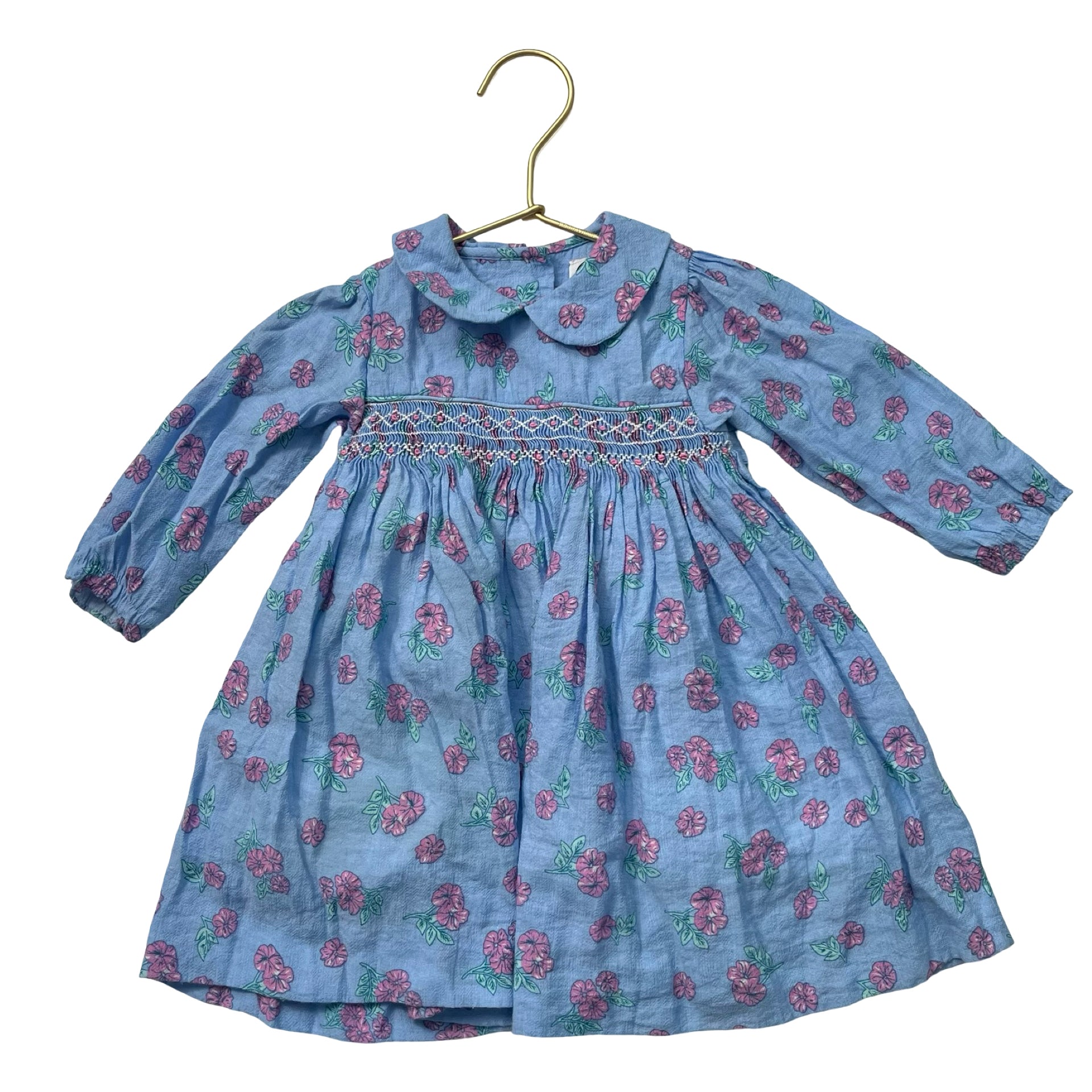 Question Everything Blue Flower Print Dress - Size 12-18 Mo