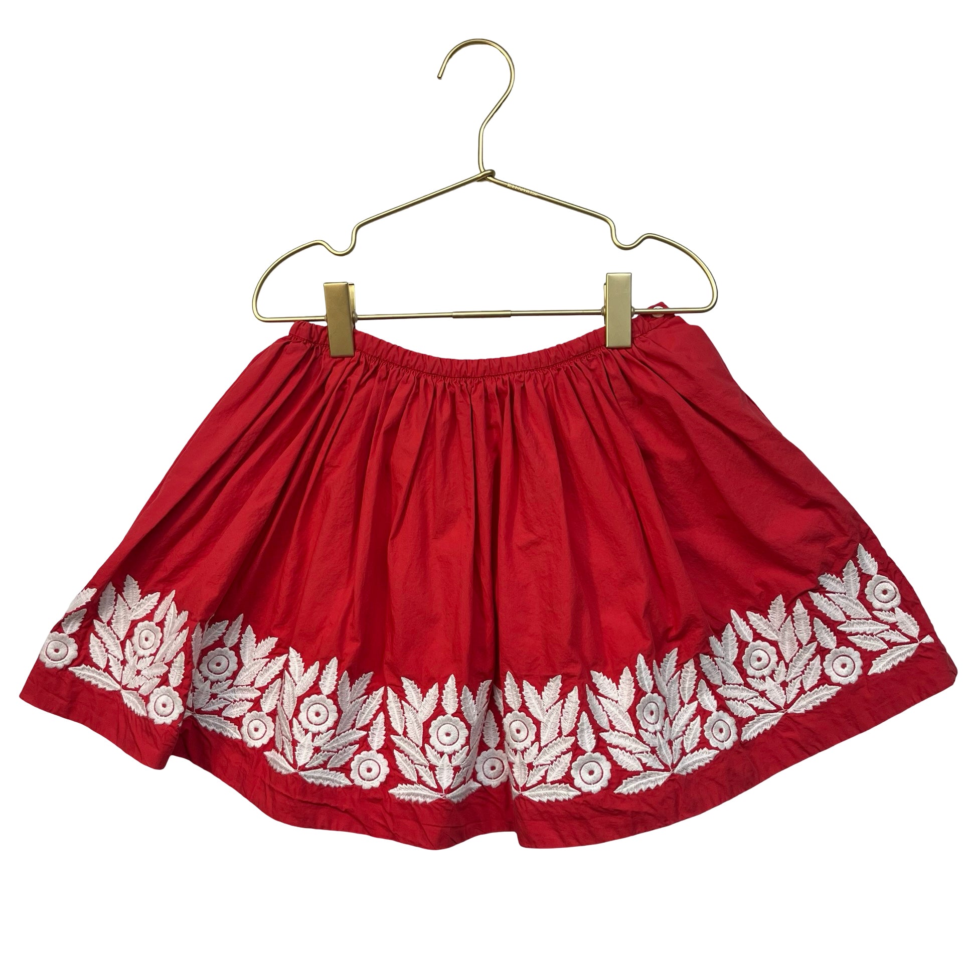 Bonpoint Red Embroidered Skirt - Size 8