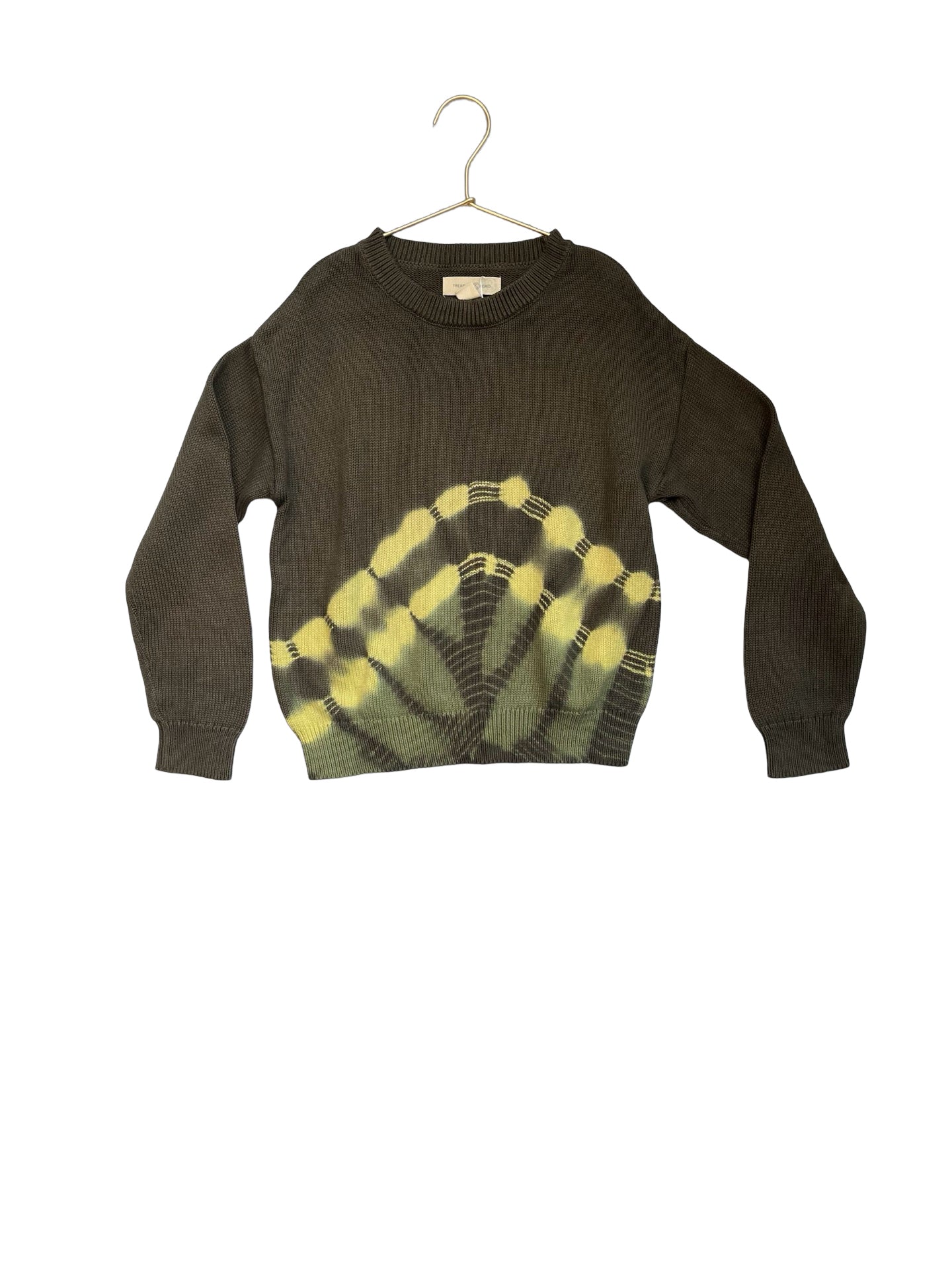 Treasure & Bond Olive & Yellow Tie-Dye Sweater - Size S 7-8