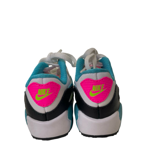Nike Air Max White, Aqua, Pink, Black Sneakers - Size 4C