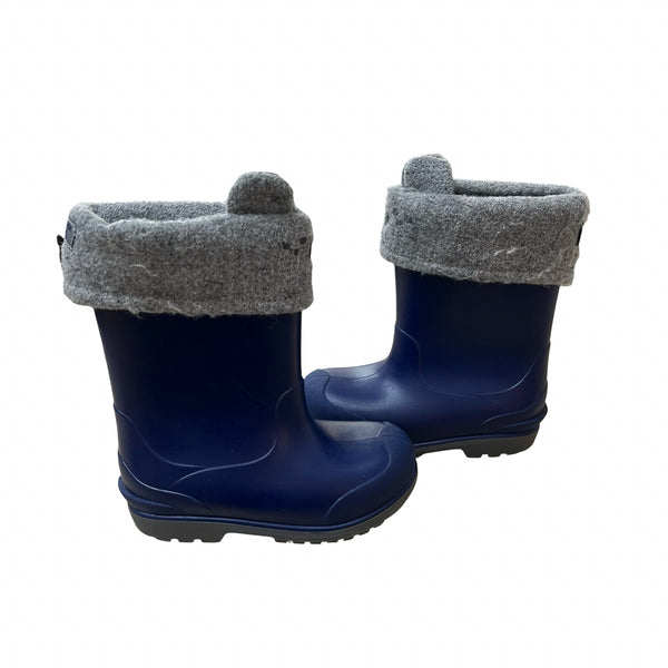 Stride Rite Navy Rain Boots, Removable Gray Lining - Size 9