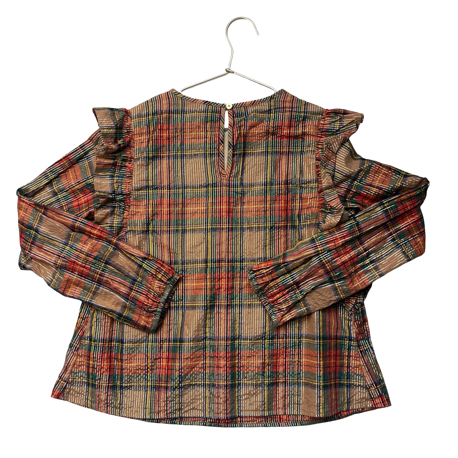 Crewcuts Tartan Metallic Blouse - Size XL 12-14