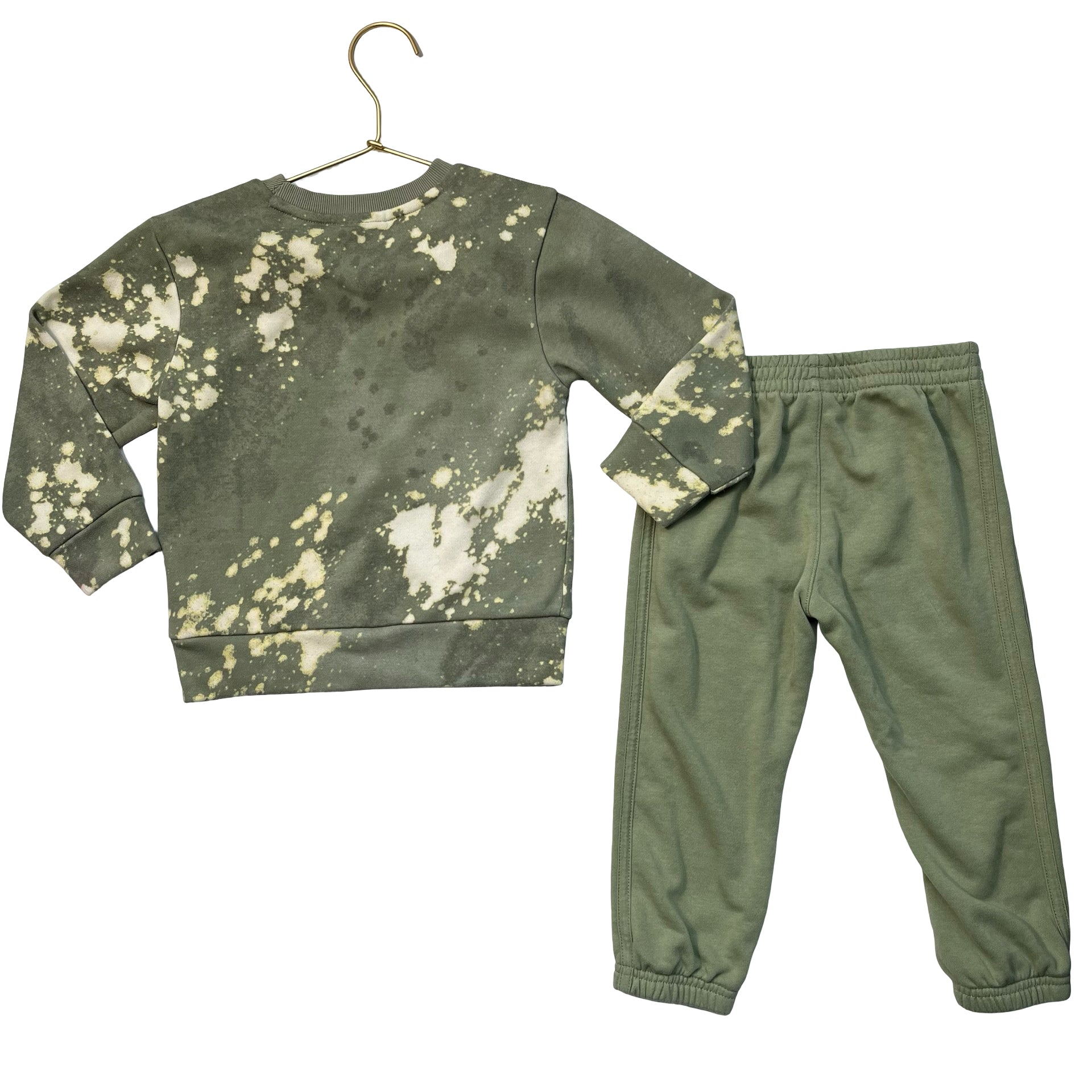 Adidas Sage Green Joggers & Tie-Dye Sweatshirt Set - Size 2T