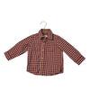 Carter's Little Planet Red, Ivory, Tan Plaid Flannel Button Down - Size 18 Mo
