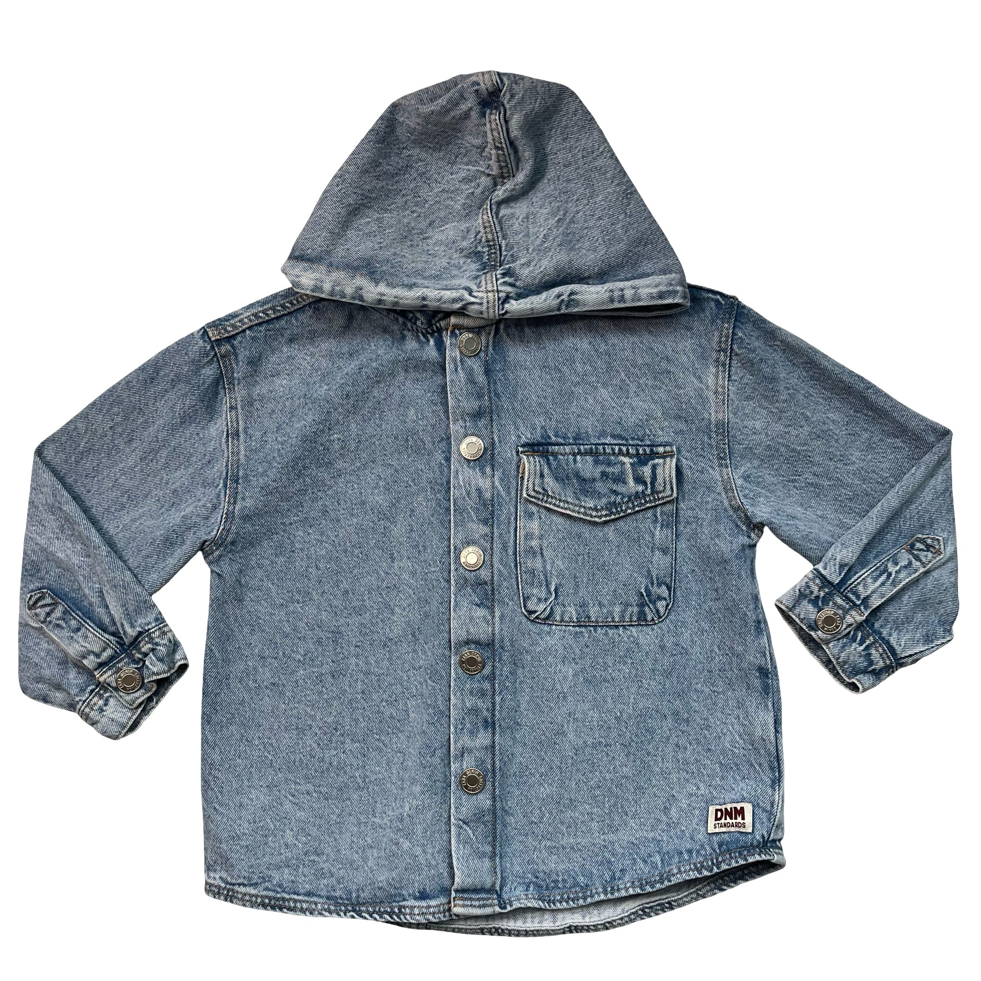 Zara Denim Hooded Shacket Jacket - Size 5
