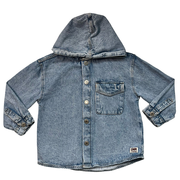 Zara Denim Hooded Shacket Jacket - Size 5