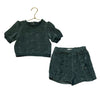 Vignette Green Velour Shorts & Top Set - Size 2
