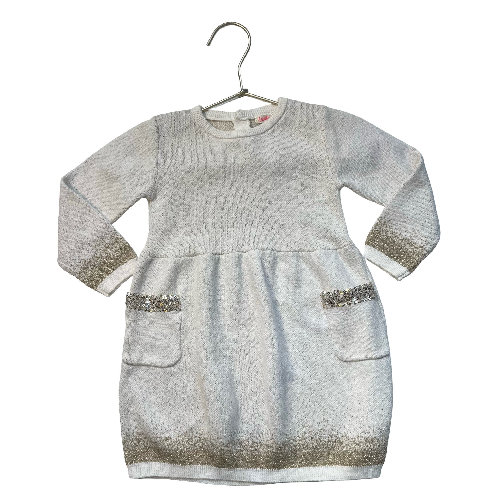 Billieblush Ivory & Gold Sweater Dress - Size 18 Mo