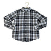 Old Navy Black, White, Gray Plaid Button Down Shirt - Size S 6-7
