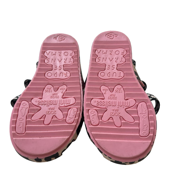 Mini Melissa x Fabula Pink & Black Flower Print Sandals - Size 7