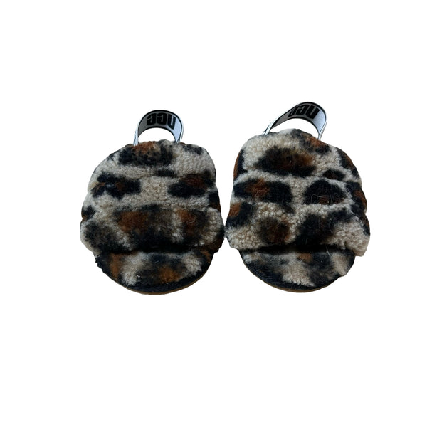 UGG Leopard Faux Fur Slippers - Size 6 Estimated