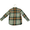 Janie and Jack Green, Orange, Ivory Plaid Button Down Shirt - Size 2T