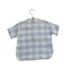 Il Gufo Light Blue & White 100% Linen Gingham Henley Shirt - Size 36 Mo
