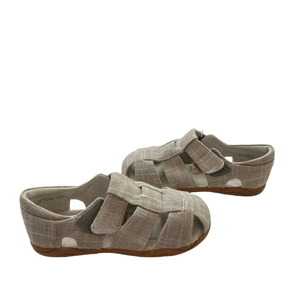 Pediped Sydney Tan Fabric Closed-Toe Sandals New with Tags in Box - 1Y Big Kid