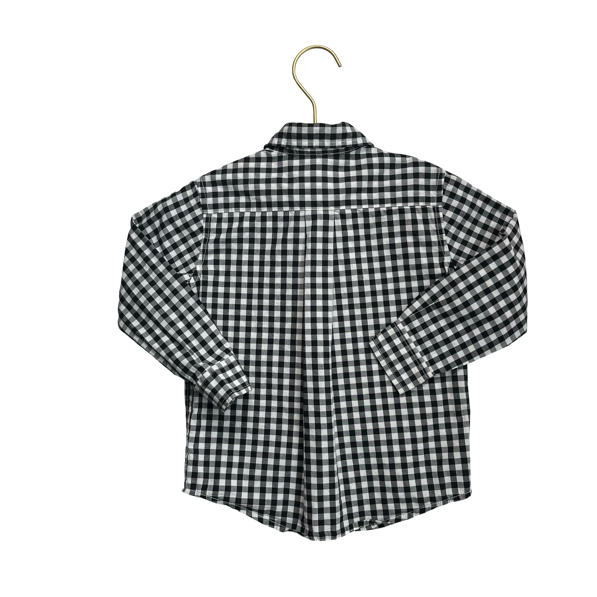 Janie and Jack Black & White Check Button Down - Size 2T