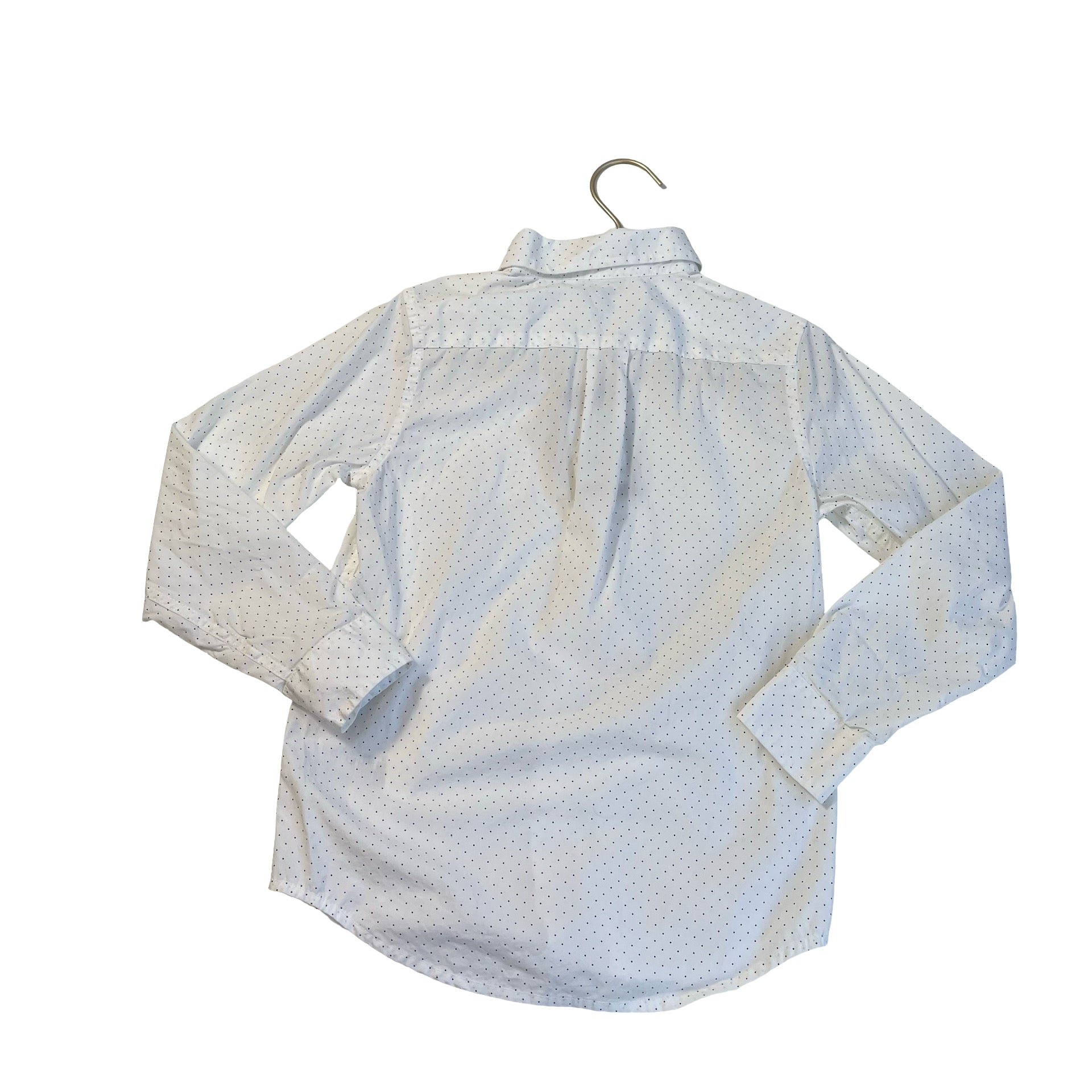 Janie and Jack White Dot Button Down Shirt - Size 7