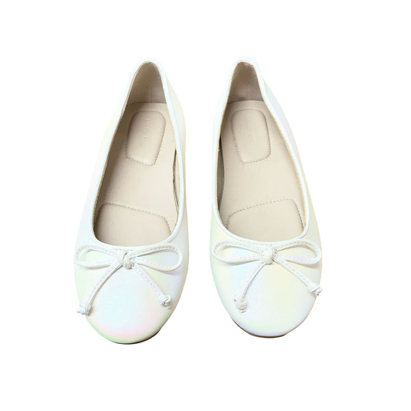 Lands' End Ivory Iridescent Ballet Flats - Size 13