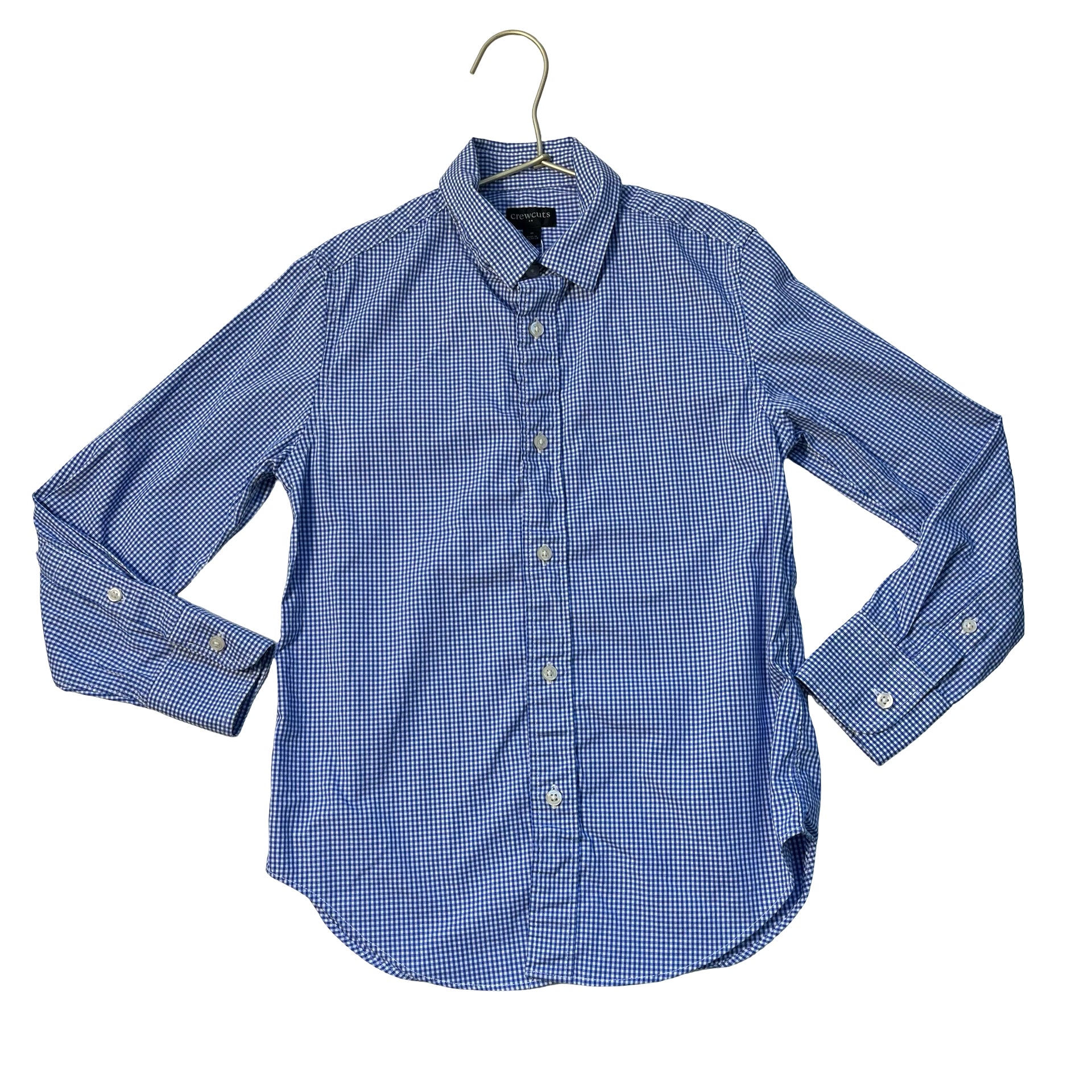 Crewcuts Blue & White Check Button Down Shirt - Size 8