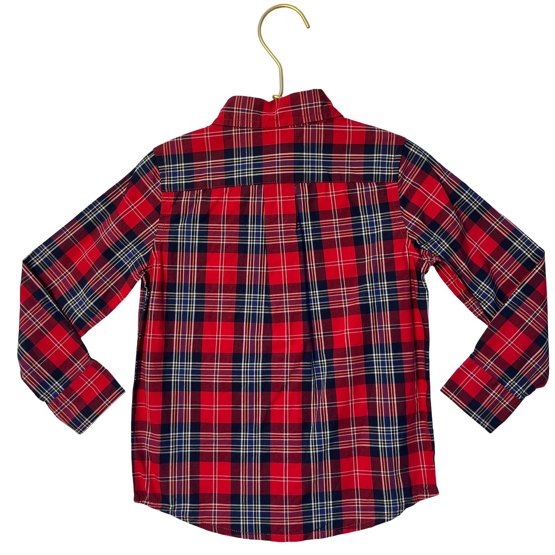 Janie and Jack Red Tartan Plaid Button Down Shirt - Size 3