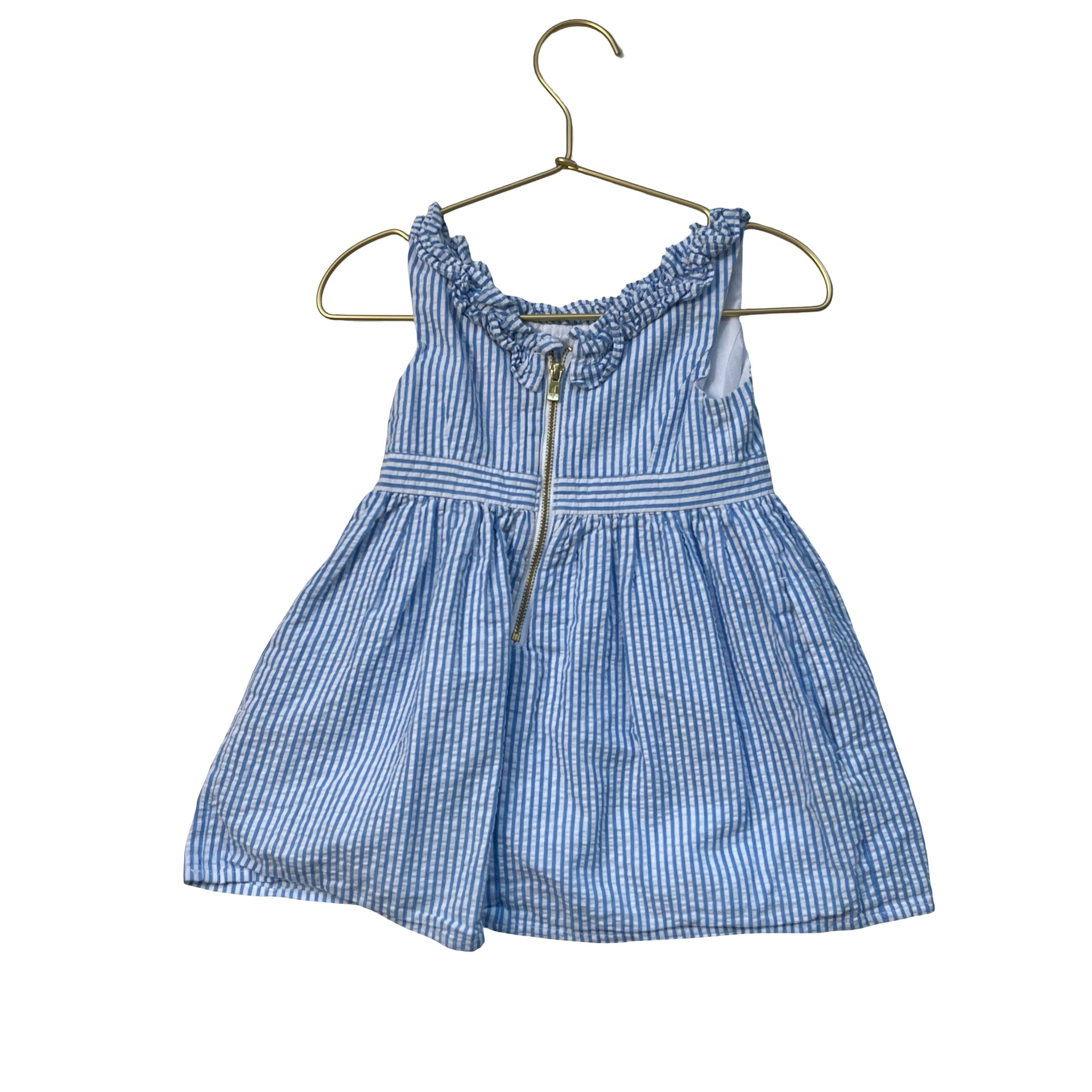 Lilly Pulitzer Blue & White Seersucker Stripe Sleeveless Dress - Size 2