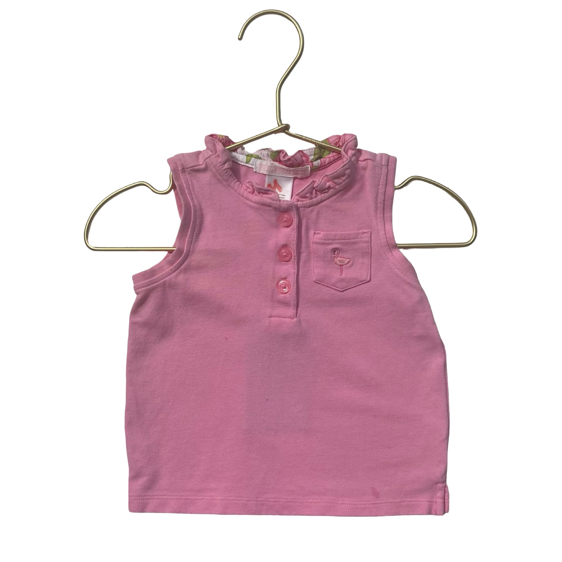 Janie and Jack Pink Henley Shirt - Size 12-18 Mo