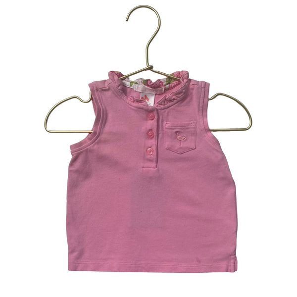 Janie and Jack Pink Henley Shirt - Size 12-18 Mo
