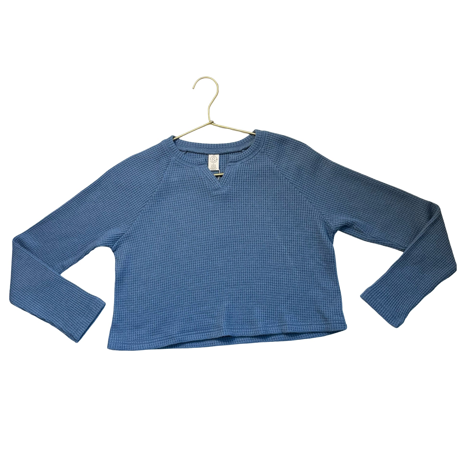 Treasure & Bond Blue Waffle Shirt - Size L 10-12