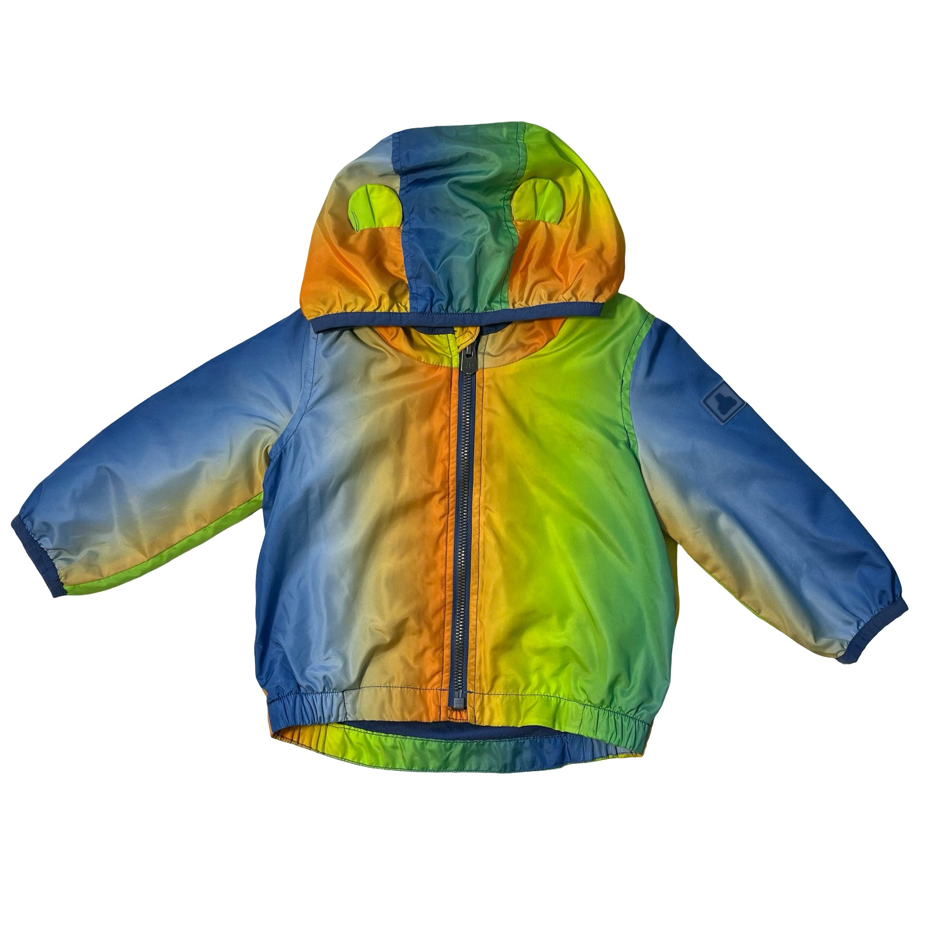 Baby Gap Colorful Ombre Jersey-Lined Hooded Windbreaker Jacket - Size 12-18 Mo