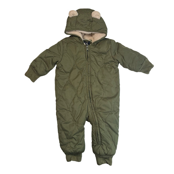 Baby Gap Olive Green Quilted Sherpa Lined Bunting - Size 3-6 Mo