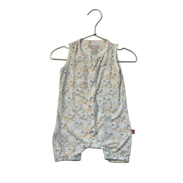 Magnetic Me Bicycle Print Romper - Size 6-9 Mo