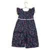 Janie and Jack Navy Flower Print Jumpsuit - Size 12-18 Mo