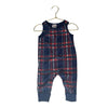 Hanna Andersson Navy Plaid One-Piece Overall Romper - Size 6-12 Mo