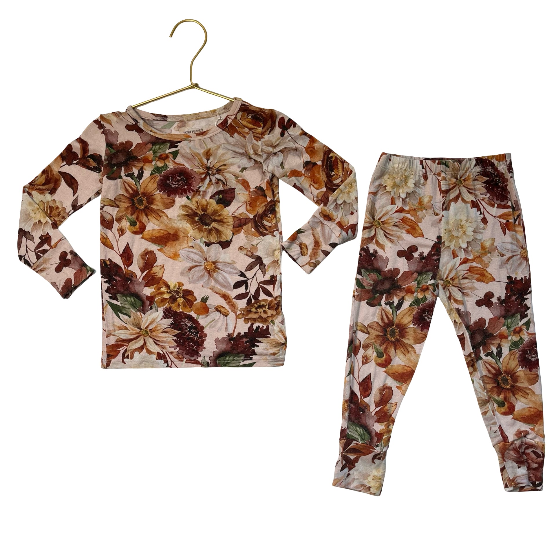 Posh Peanut Floral 2 Piece PJ Set - Size 2T