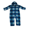 Columbia Blue Plaid Fleece One-Piece Bunting - Size 12-18 Mo