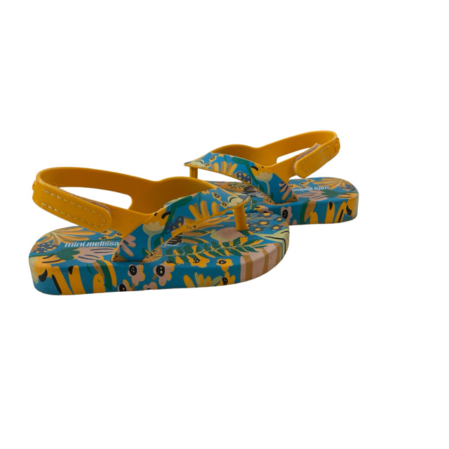 Mini Melissa Teal Floral Sandals - Size 6