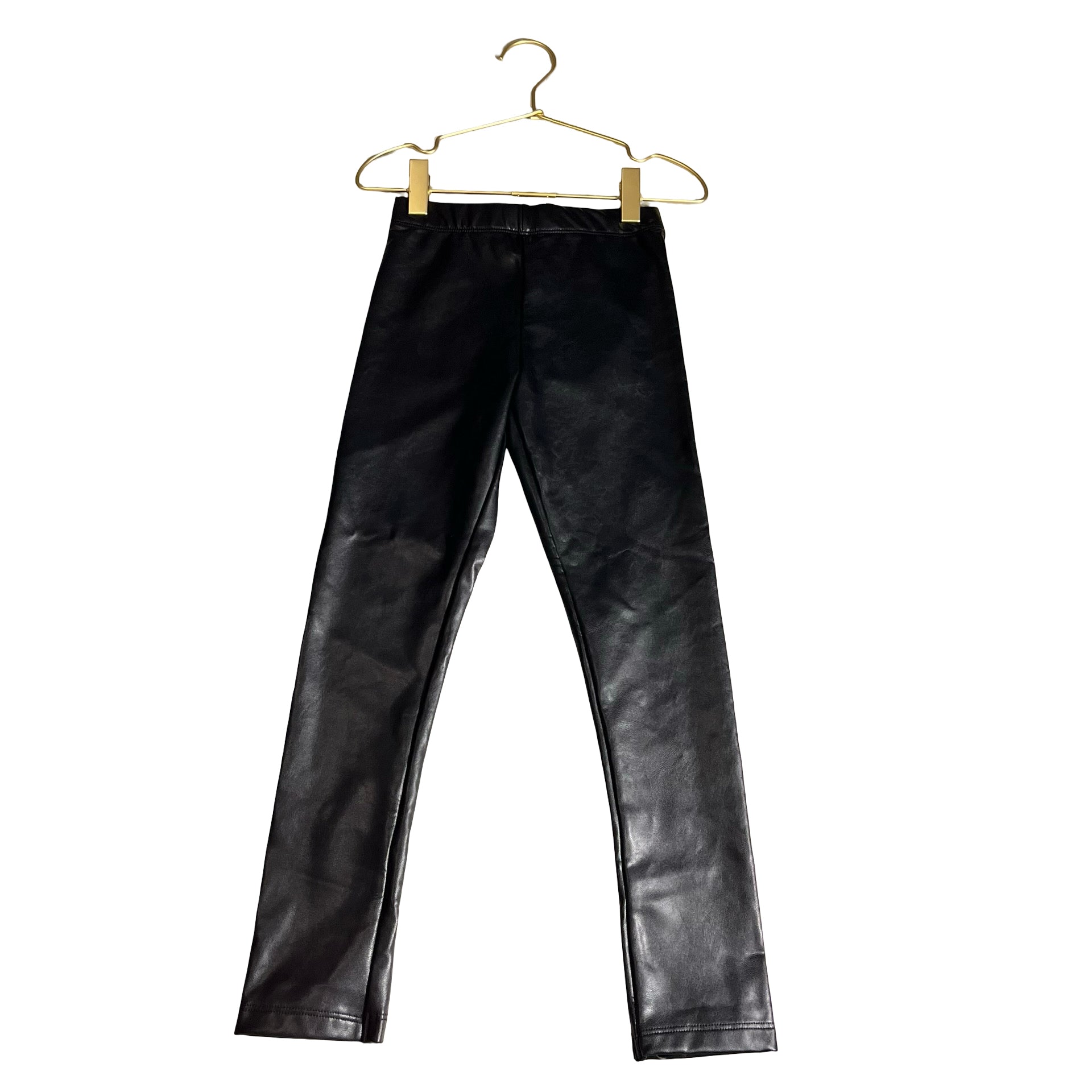 H&M Black Faux Leather Leggings - Size 7