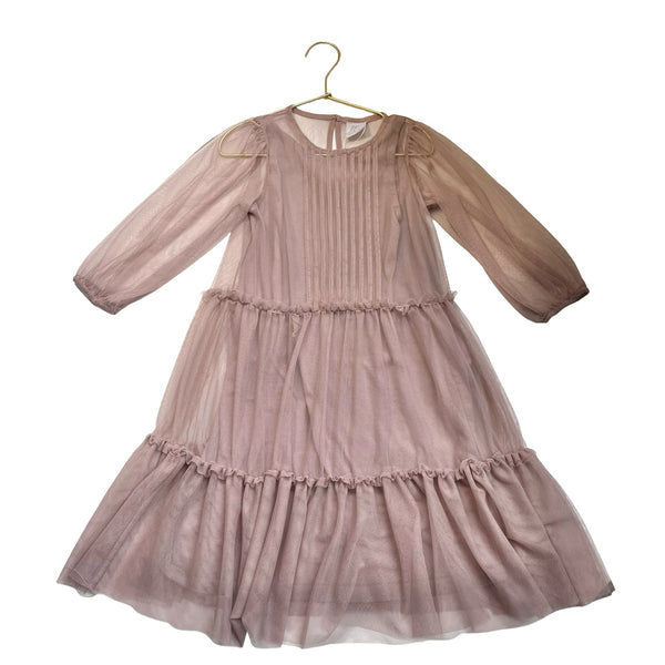 Zara Dusty Plum Tulle Dress - Size 7