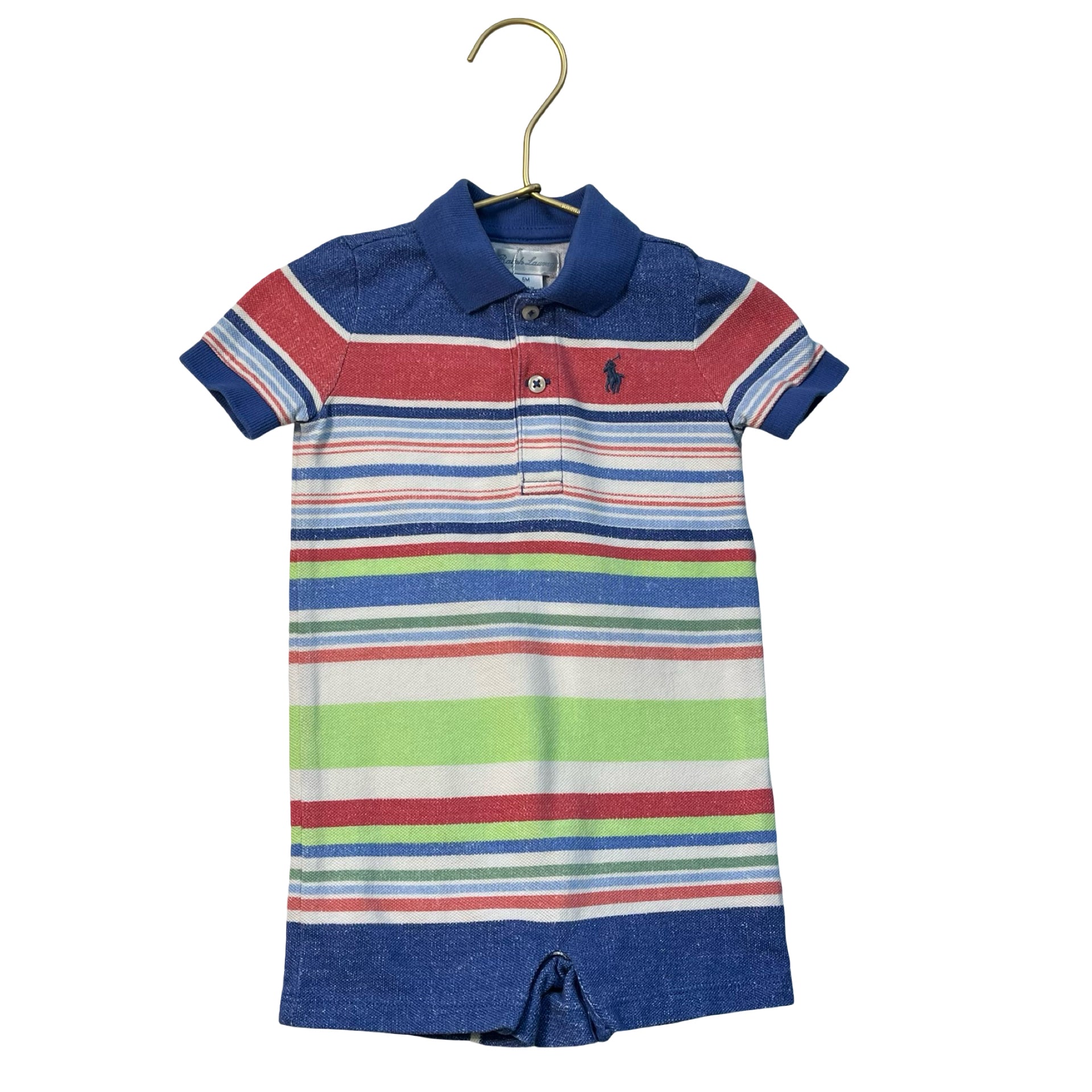 Ralph Lauren Striped Polo Romper - Size 6 Mo