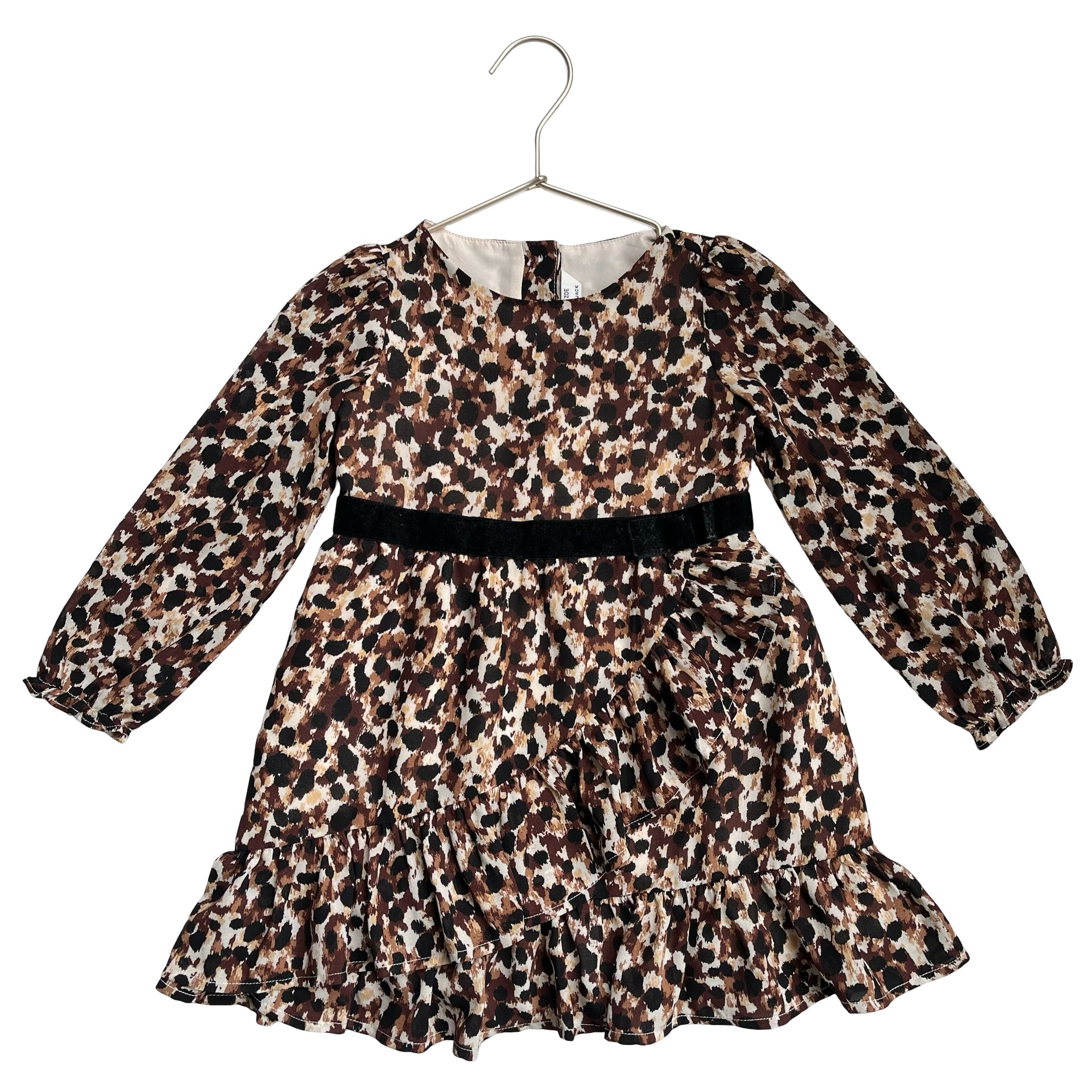 Janie and Jack x Rachel Zoe Brown & Ivory Leopard Chiffon Dress - Size 3