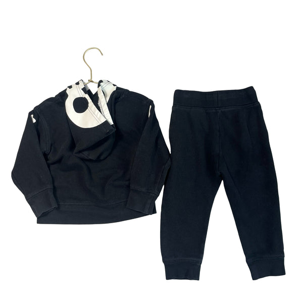 H&M Black & Ivory Skeleton Hoodie & Jogger Set - Size 18-24 Months