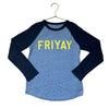 Crewcuts Heather Blue & Navy 'FRIYAY' Shirt - Size 6-7