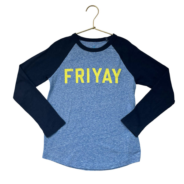 Crewcuts Heather Blue & Navy 'FRIYAY' Shirt - Size 6-7