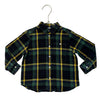 Bonpoint Green, Yellow, Black, Navy Plaid Flannel Button Down - Size 4A