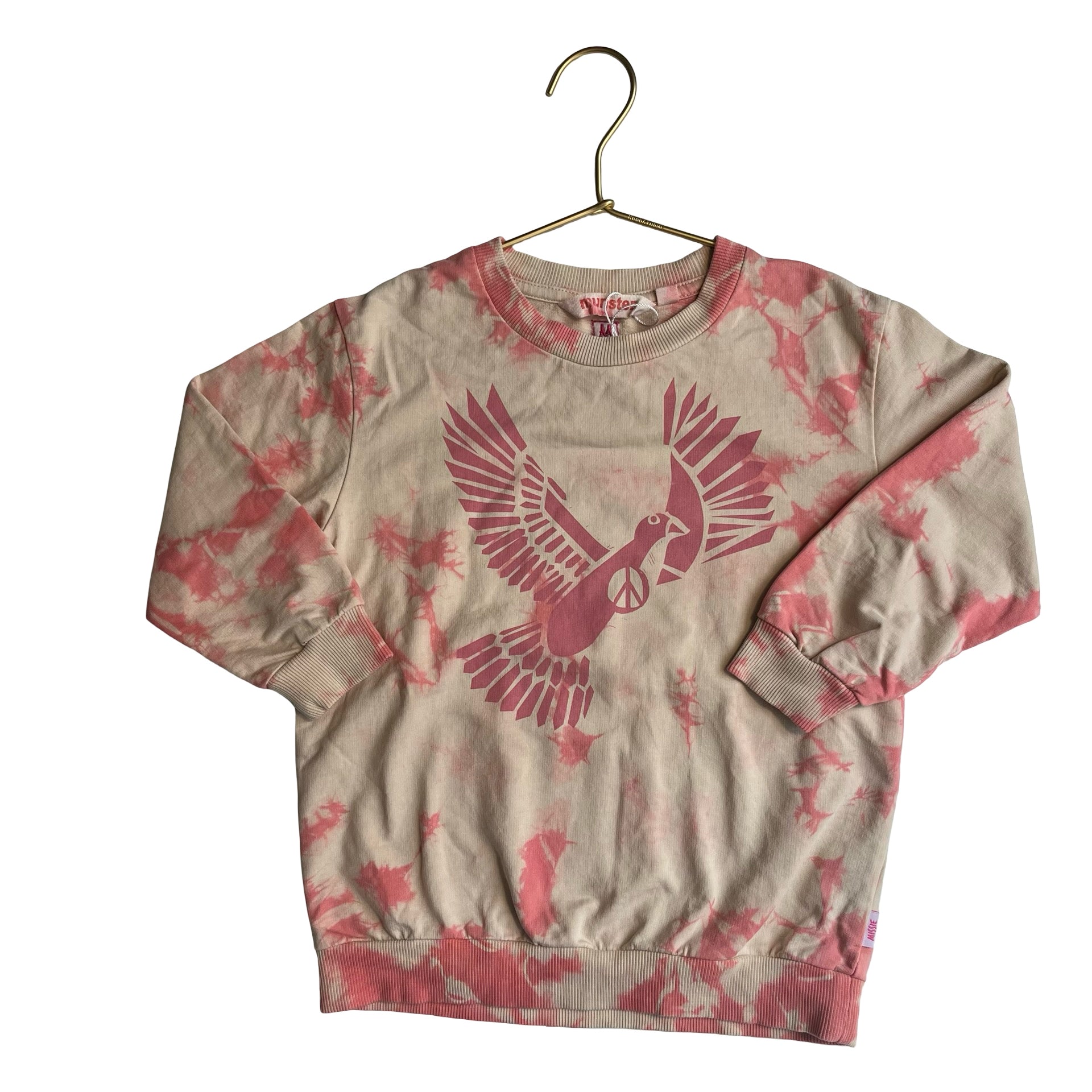 Munster Blush & Pink Tie-Dye Bird Graphic Tunic Sweatshirt - Size 4