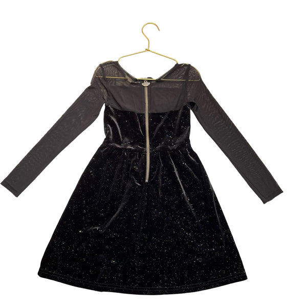 Appaman Black Sparkle Velvet & Sheer Dress - Size 7