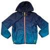 M&S Navy & Teal Ombre Hooded Windbreaker Jacket - Size M 7-8