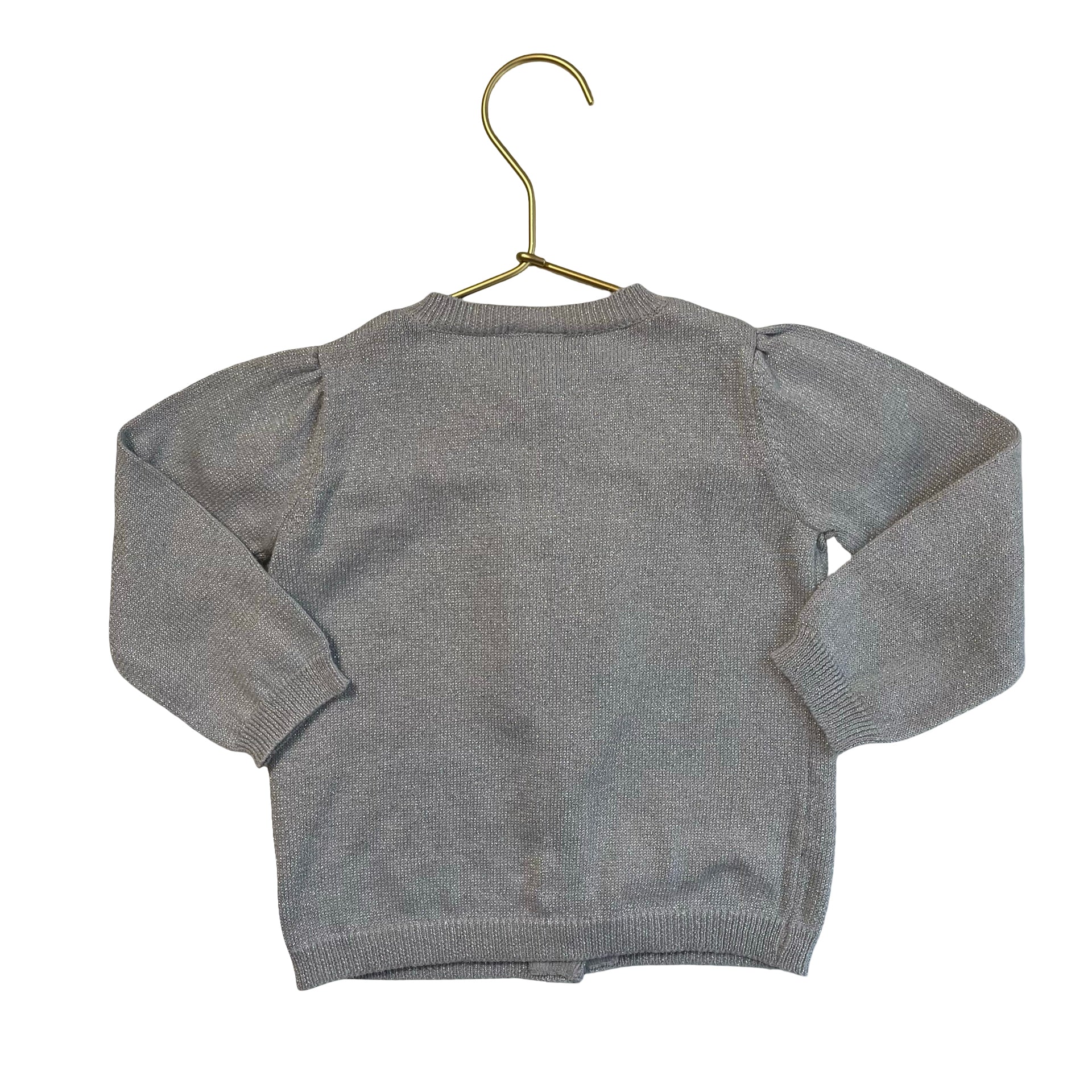 Gymboree Silver Metallic Cardigan Sweater - Size 12-18 Mo