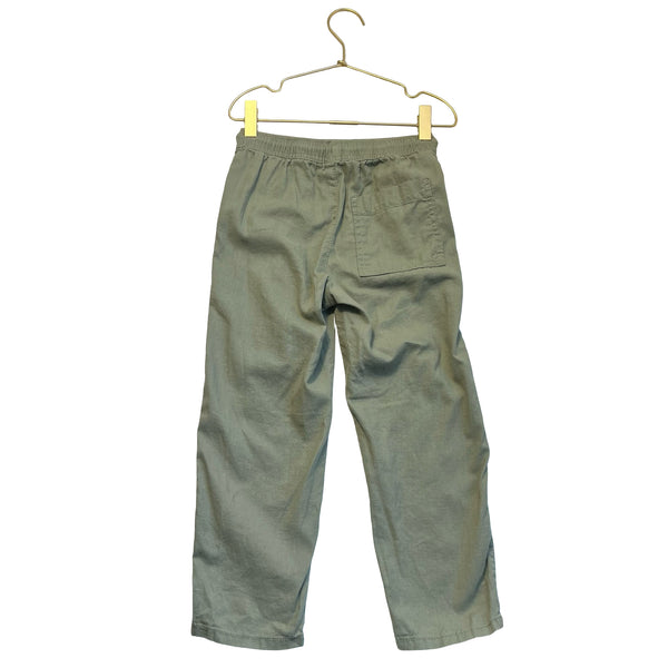 H&M Loose Fit Olive Green Linen-Cotton Pants - Size 5T